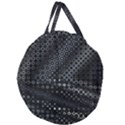 Black Abstract Pattern Giant Round Zipper Tote View1