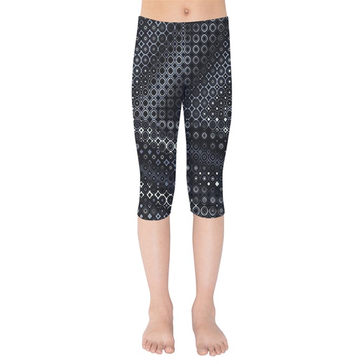 Black Abstract Pattern Kids  Capri Leggings 