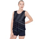 Black Abstract Pattern Bubble Hem Chiffon Tank Top View1