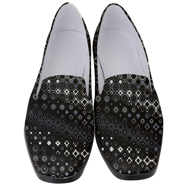 Black Abstract Pattern Women s Classic Loafer Heels