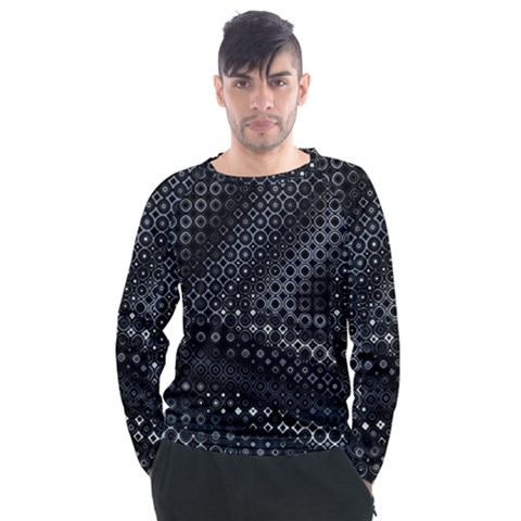 Black Abstract Pattern Men s Long Sleeve Raglan Tee by SpinnyChairDesigns