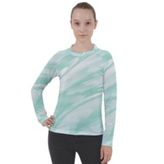 Biscay Green White Feathered Swoosh Women s Pique Long Sleeve Tee