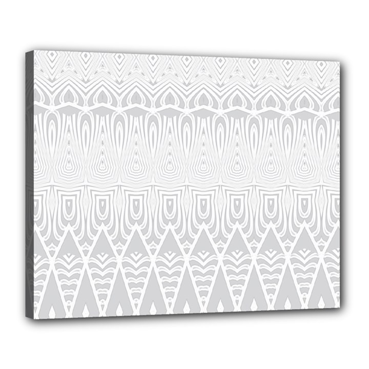 Boho White Wedding Pattern Canvas 20  x 16  (Stretched)