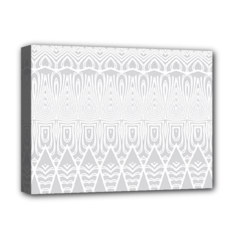 Boho White Wedding Pattern Deluxe Canvas 16  X 12  (stretched)  by SpinnyChairDesigns