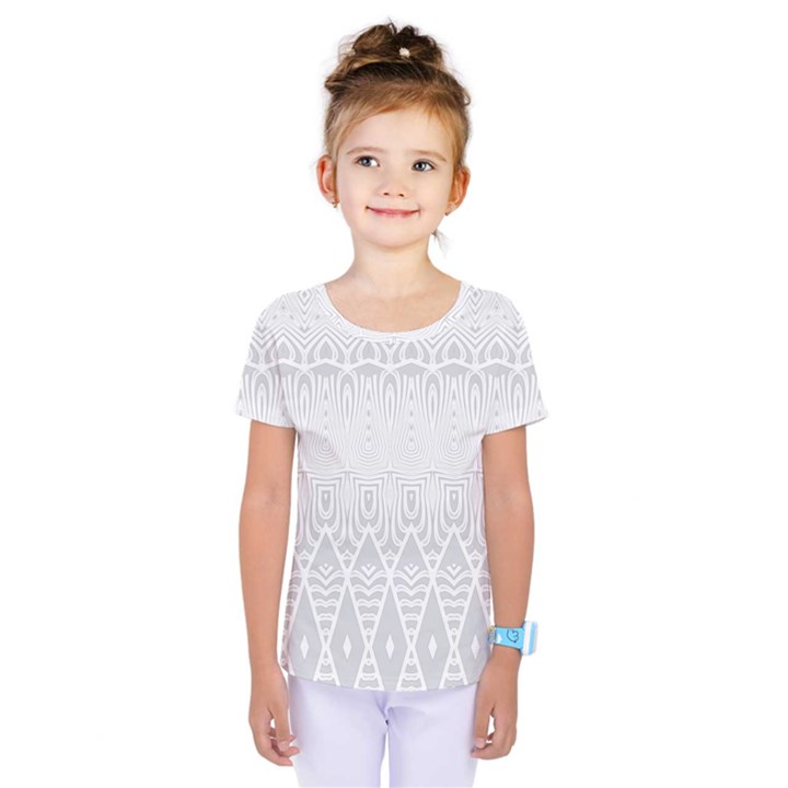 Boho White Wedding Pattern Kids  One Piece Tee