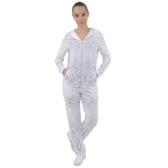 Boho White Wedding Pattern Women s Tracksuit by SpinnyChairDesigns