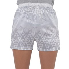 Boho White Wedding Pattern Sleepwear Shorts by SpinnyChairDesigns