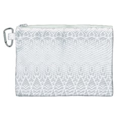 Boho White Wedding Pattern Canvas Cosmetic Bag (xl) by SpinnyChairDesigns