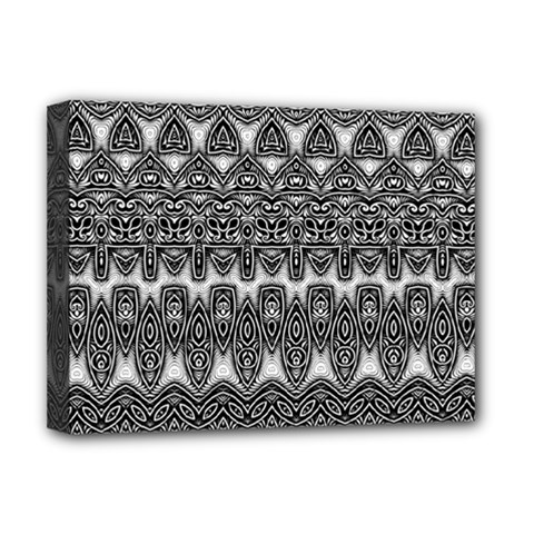 Boho Black And White Pattern Deluxe Canvas 16  X 12  (stretched)  by SpinnyChairDesigns