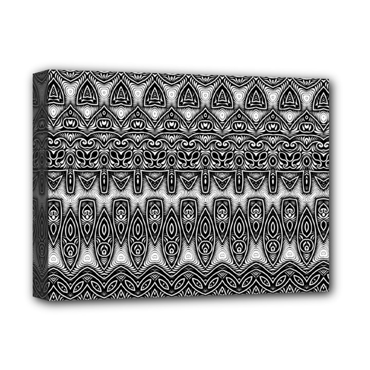 Boho Black and White Pattern Deluxe Canvas 16  x 12  (Stretched) 