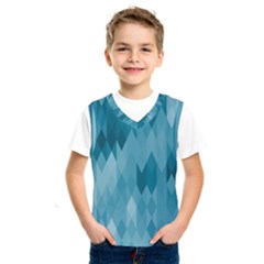 Cerulean Blue Geometric Patterns Kids  Sportswear by SpinnyChairDesigns