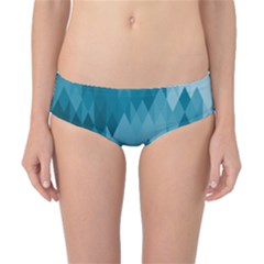 Cerulean Blue Geometric Patterns Classic Bikini Bottoms by SpinnyChairDesigns