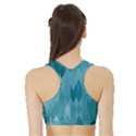 Cerulean Blue Geometric Patterns Sports Bra with Border View2