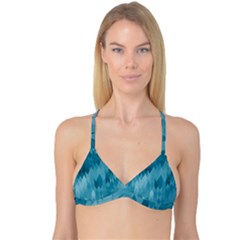 Cerulean Blue Geometric Patterns Reversible Tri Bikini Top by SpinnyChairDesigns