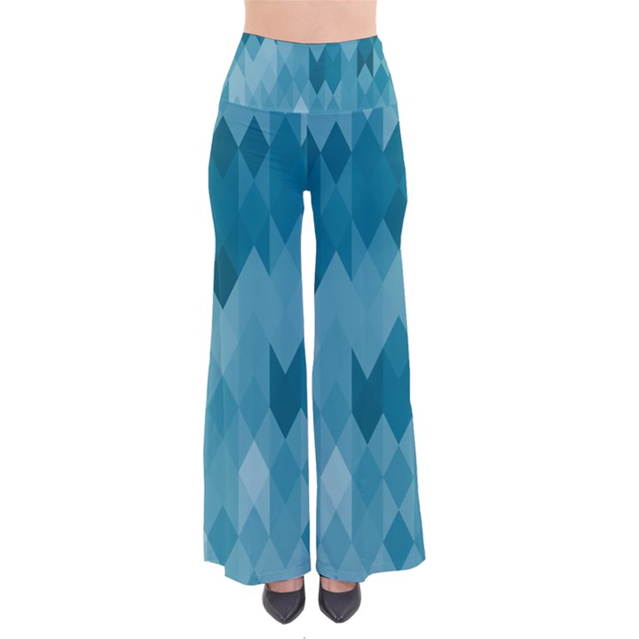 Cerulean Blue Geometric Patterns So Vintage Palazzo Pants