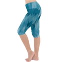 Cerulean Blue Geometric Patterns Lightweight Velour Cropped Yoga Leggings View2