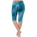 Cerulean Blue Geometric Patterns Lightweight Velour Cropped Yoga Leggings View4