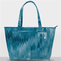 Cerulean Blue Geometric Patterns Back Pocket Shoulder Bag  by SpinnyChairDesigns