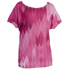 Blush Pink Geometric Pattern Women s Oversized Tee by SpinnyChairDesigns