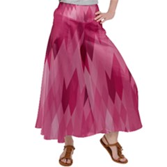 Blush Pink Geometric Pattern Satin Palazzo Pants by SpinnyChairDesigns