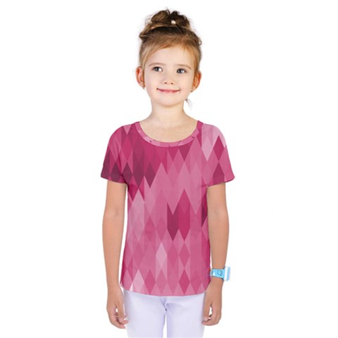 Blush Pink Geometric Pattern Kids  One Piece Tee by SpinnyChairDesigns