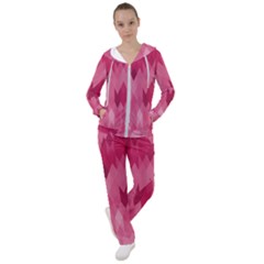 Blush Pink Geometric Pattern Women s Tracksuit by SpinnyChairDesigns