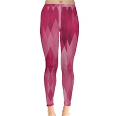 Blush Pink Geometric Pattern Inside Out Leggings by SpinnyChairDesigns