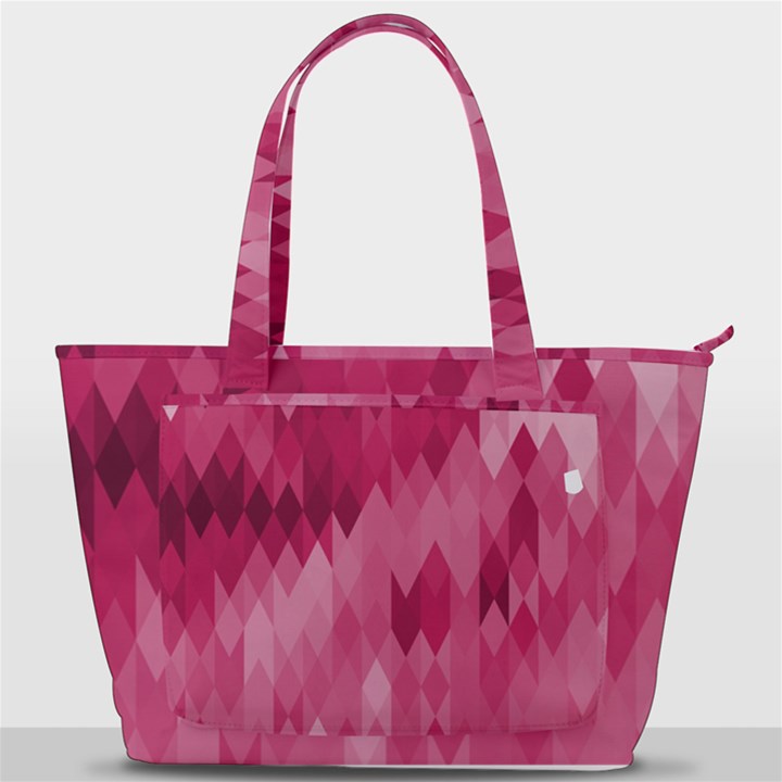 Blush Pink Geometric Pattern Back Pocket Shoulder Bag 