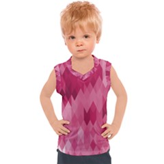 Blush Pink Geometric Pattern Kids  Sport Tank Top