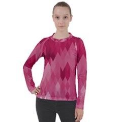 Blush Pink Geometric Pattern Women s Pique Long Sleeve Tee