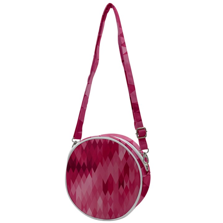 Blush Pink Geometric Pattern Crossbody Circle Bag