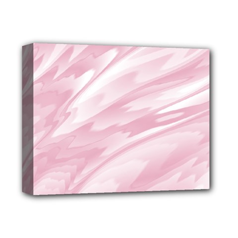 Pastel Pink Feathered Pattern Deluxe Canvas 14  X 11  (stretched) by SpinnyChairDesigns