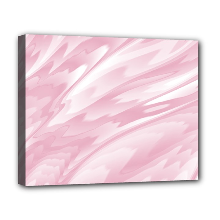 Pastel Pink Feathered Pattern Deluxe Canvas 20  x 16  (Stretched)