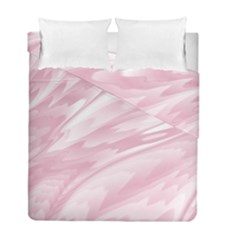 Pastel Pink Feathered Pattern Duvet Cover Double Side (full/ Double Size) by SpinnyChairDesigns