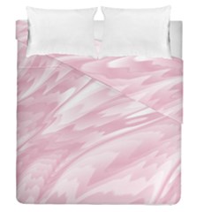 Pastel Pink Feathered Pattern Duvet Cover Double Side (queen Size) by SpinnyChairDesigns