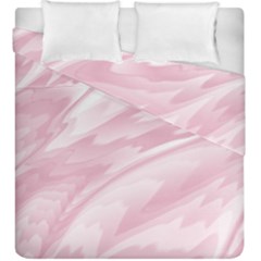 Pastel Pink Feathered Pattern Duvet Cover Double Side (king Size) by SpinnyChairDesigns