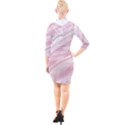 Pastel Pink Feathered Pattern Quarter Sleeve Hood Bodycon Dress View2