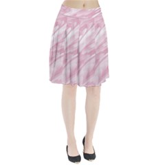 Pastel Pink Feathered Pattern Pleated Skirt by SpinnyChairDesigns