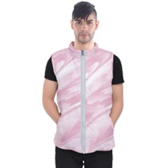 Pastel Pink Feathered Pattern Men s Puffer Vest by SpinnyChairDesigns