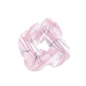 Pastel Pink Feathered Pattern Velvet Scrunchie View1