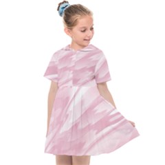 Pastel Pink Feathered Pattern Kids  Sailor Dress by SpinnyChairDesigns