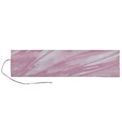 Pastel Pink Feathered Pattern Roll Up Canvas Pencil Holder (l) by SpinnyChairDesigns