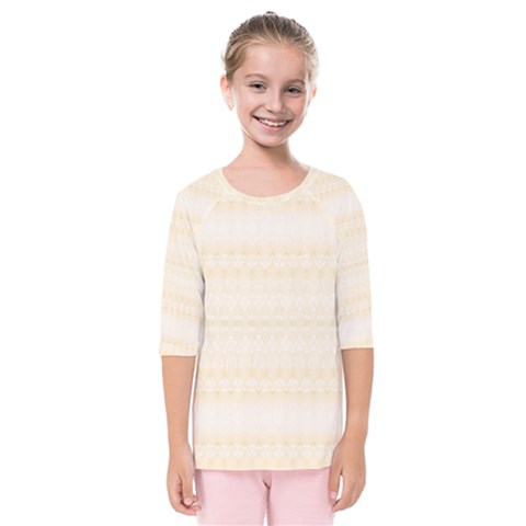 Boho Lemon Chiffon Pattern Kids  Quarter Sleeve Raglan Tee by SpinnyChairDesigns