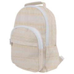 Boho Lemon Chiffon Pattern Rounded Multi Pocket Backpack by SpinnyChairDesigns