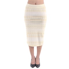 Boho Lemon Chiffon Pattern Midi Pencil Skirt by SpinnyChairDesigns