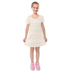 Boho Lemon Chiffon Pattern Kids  Short Sleeve Velvet Dress by SpinnyChairDesigns