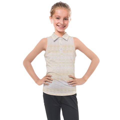 Boho Lemon Chiffon Pattern Kids  Sleeveless Polo Tee by SpinnyChairDesigns