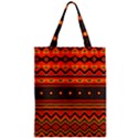 Boho Orange Tribal Pattern Zipper Classic Tote Bag View1