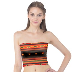 Boho Orange Tribal Pattern Tube Top by SpinnyChairDesigns