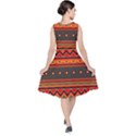 Boho Orange Tribal Pattern V-Neck Midi Sleeveless Dress  View2